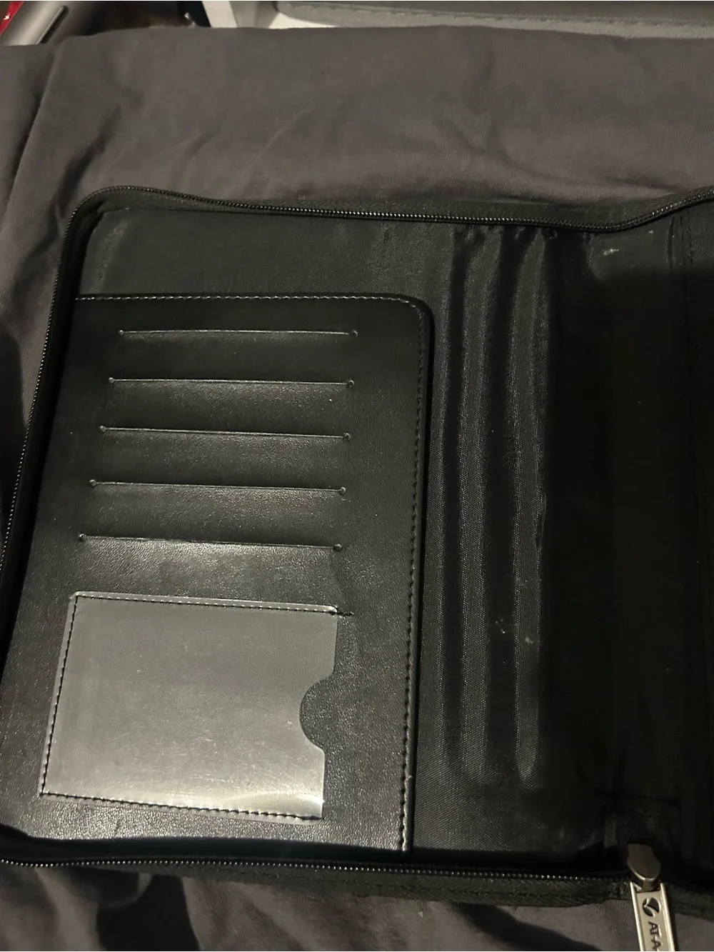 At-a-glance brown zippered